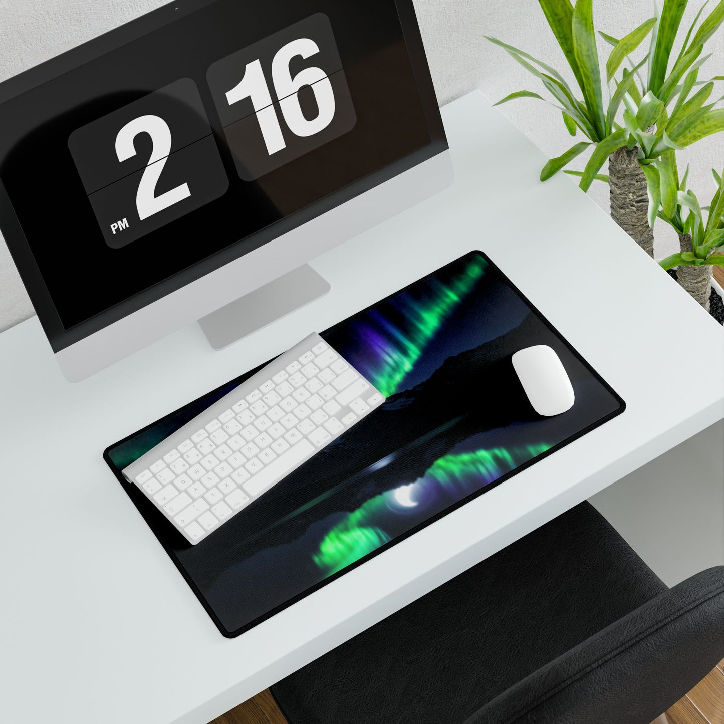 Foggy Forest Desk Mat — Large Atmospheric Mousepad for Office & Gaming