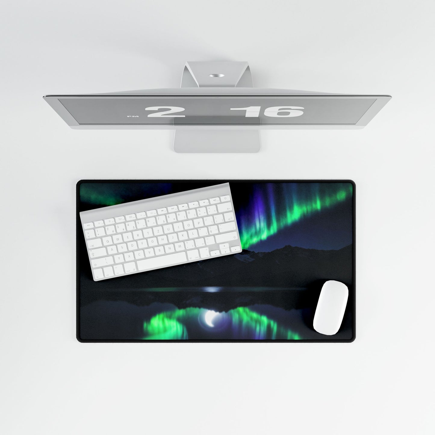 Foggy Forest Desk Mat — Large Atmospheric Mousepad for Office & Gaming